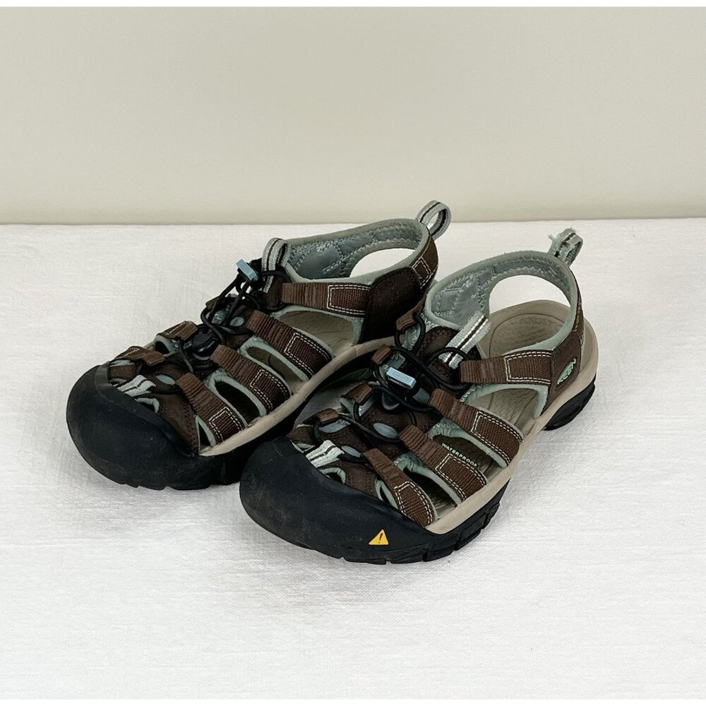 KEEN Waterproof‎ Sport Sandals Hiking Camping Brown Teal Sz 7/8